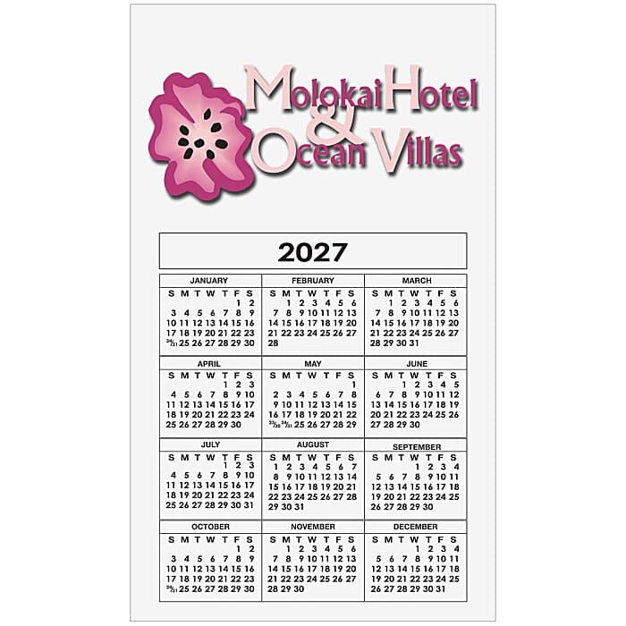 Calendar Magnet - Medium - White