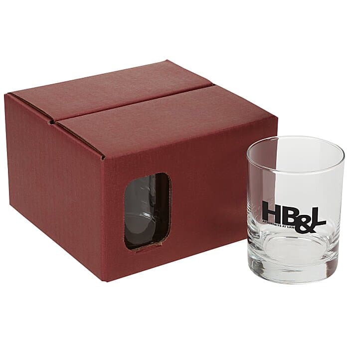 Double Old-Fashioned Glass Set - Colored Box