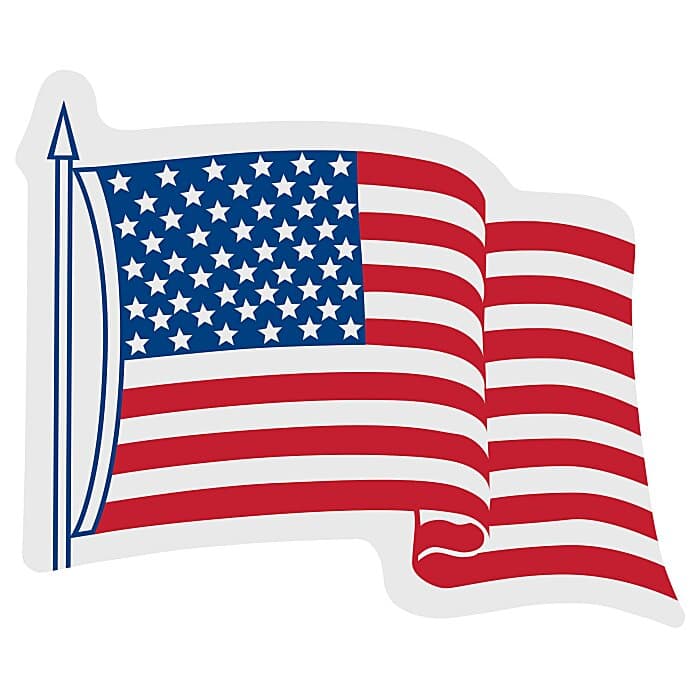 Waving Flag Sticker - Adhesive on Back