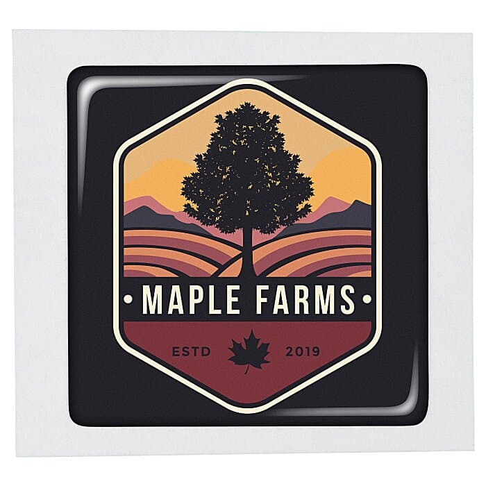 Dome Sticker - Square - 1 1/16 inches x 1 1/16 inches