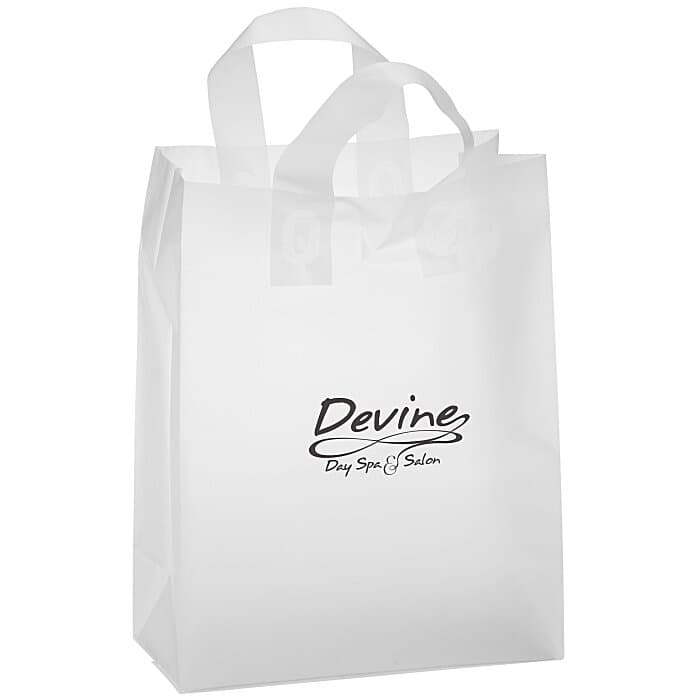 Soft-Loop Frosted Clear Shopper - 13 inches x 10 inches