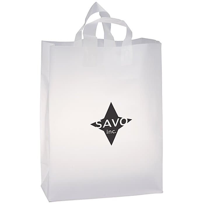 Soft-Loop Frosted Clear Shopper - 17 inches x 13 inches