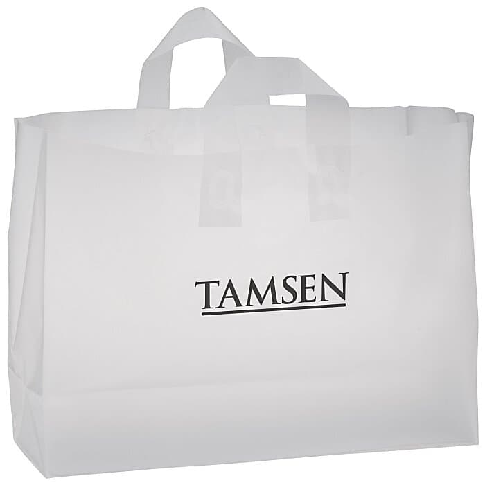 Soft-Loop Frosted Clear Shopper - 12 inches x 16 inches