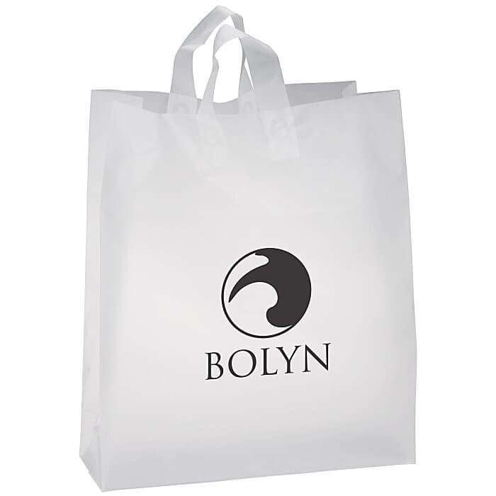 Soft-Loop Frosted Clear Shopper - 19 inches x 16 inches