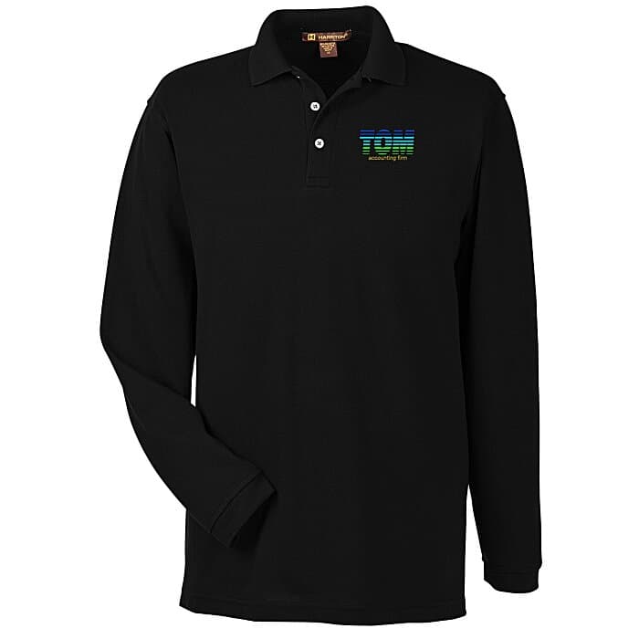Harriton 5.6-oz Easy Blend Long Sleeve Polo
