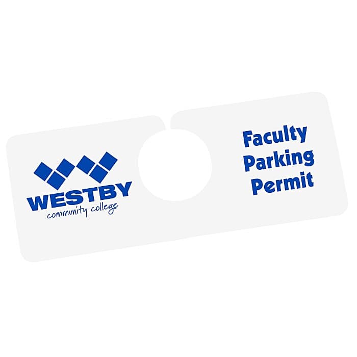 Hanging Parking Permit - 2 inches x 5 inches