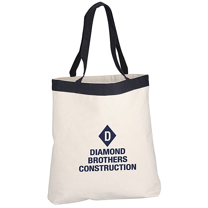12 oz Cotton Canvas Color Band Tote