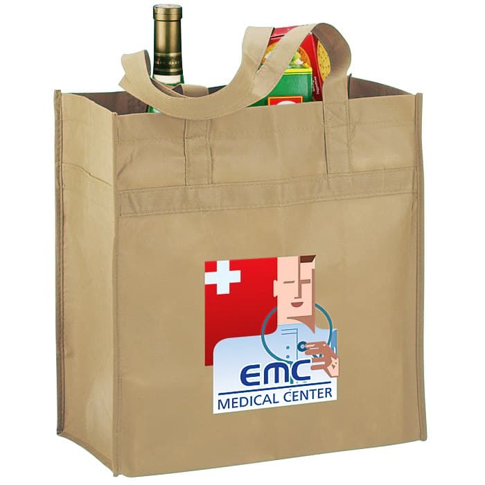 Polypropylene Reusable Grocery Bag - 14 inches x 13 inches - Full Color