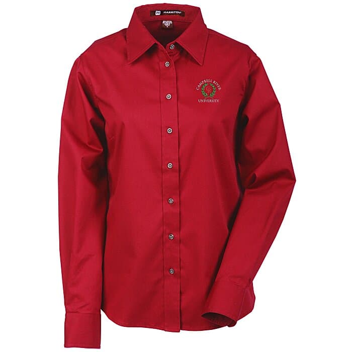 Harriton Twill Shirt with Stain Release - Ladies'