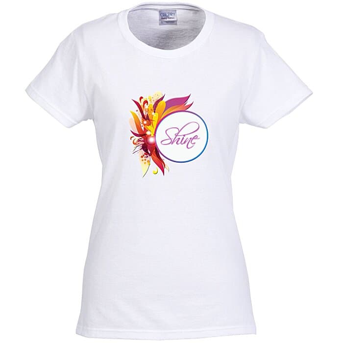 Gildan 5.3-oz Cotton T-Shirt - Ladies' - White