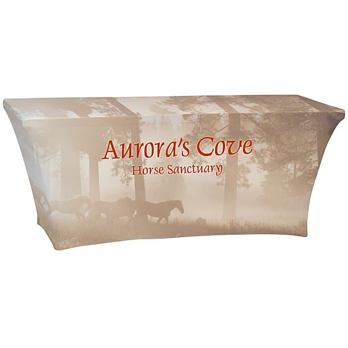 Hemmed Open-Back UltraFit Table Cover - 6 feet - Full Color