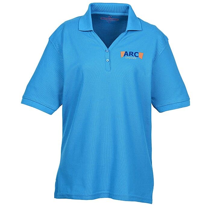 Soft Touch Pique Y-Placket Sport Shirt - Ladies' - Embroidered