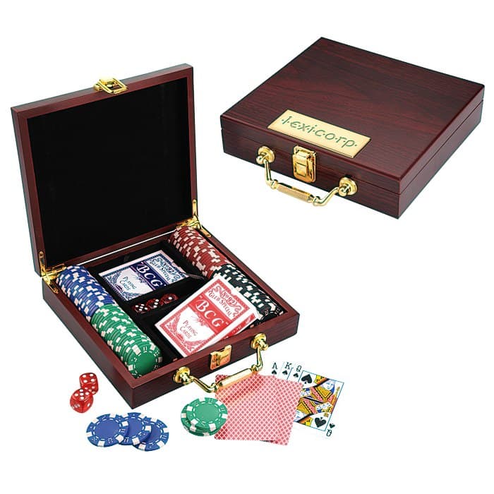 Wooden Box Poker Set