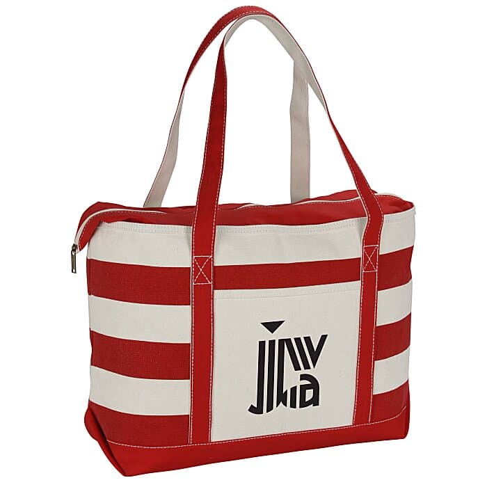 Canvas Nautical 18-oz Zip Top Tote - 14 inches x 24 inches