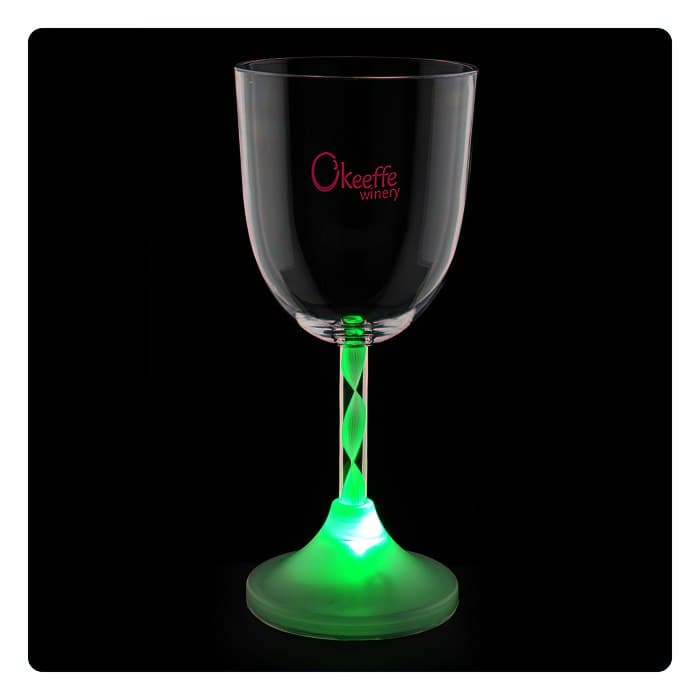 Wine Glass with Light-Up Spiral Stem - 10 oz.