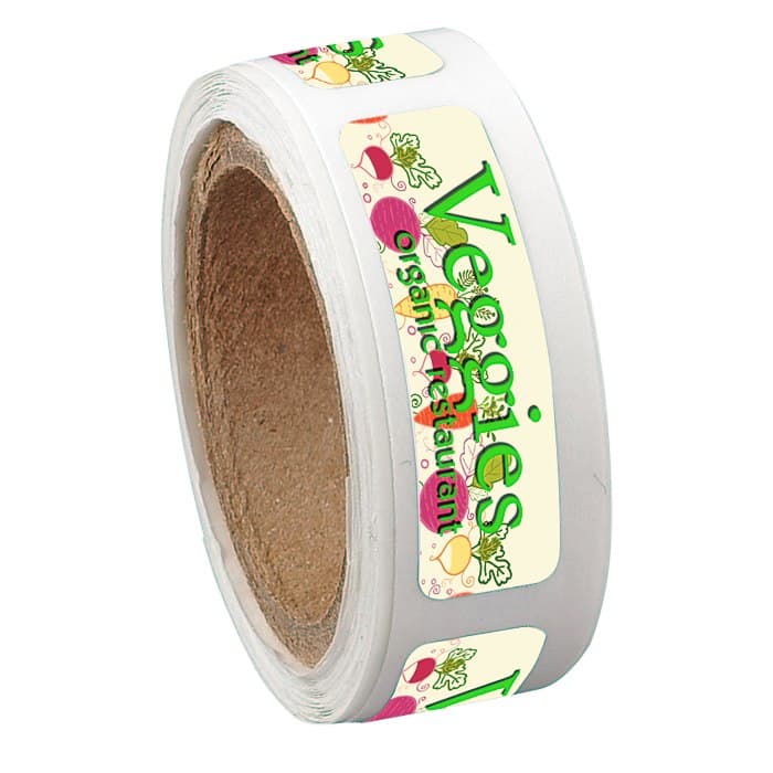 Full Color Sticker by the Roll - Rectangle - 5/16 inches x 1-1/8 inches