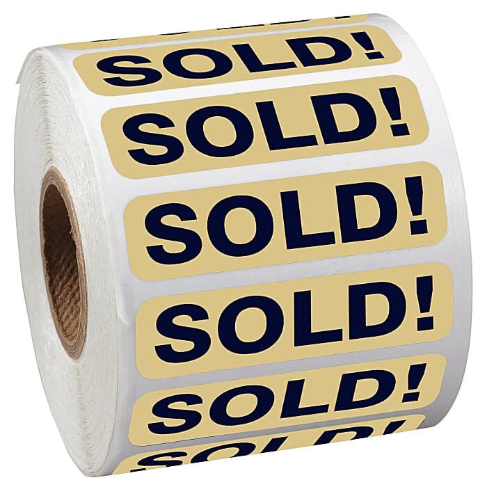 Sticker by the Roll - Rectangle - 1/2 inches x 2 inches