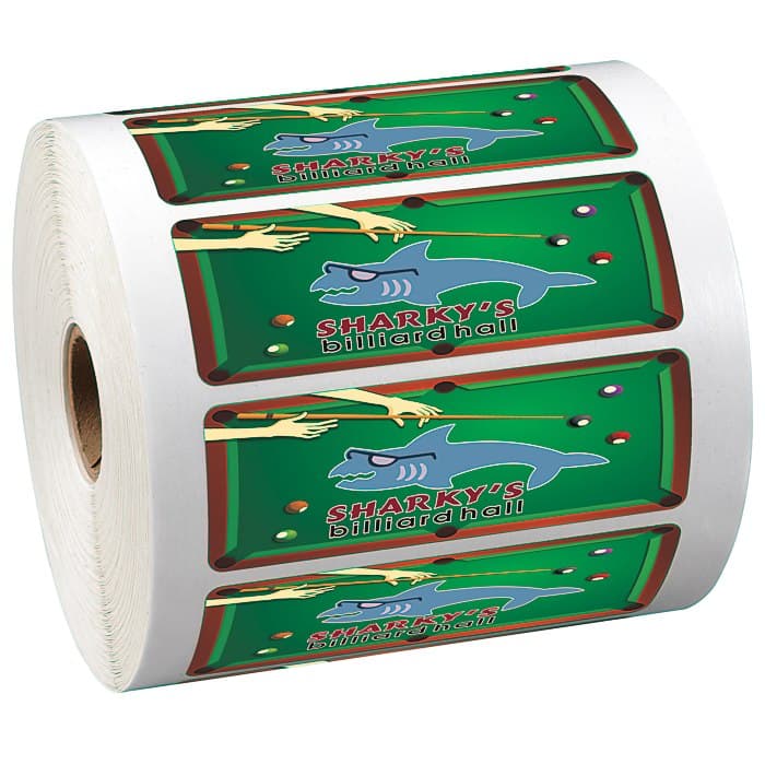 Full Color Sticker by the Roll - Rectangle - 1-1/4 inches x 3-5/8 inches