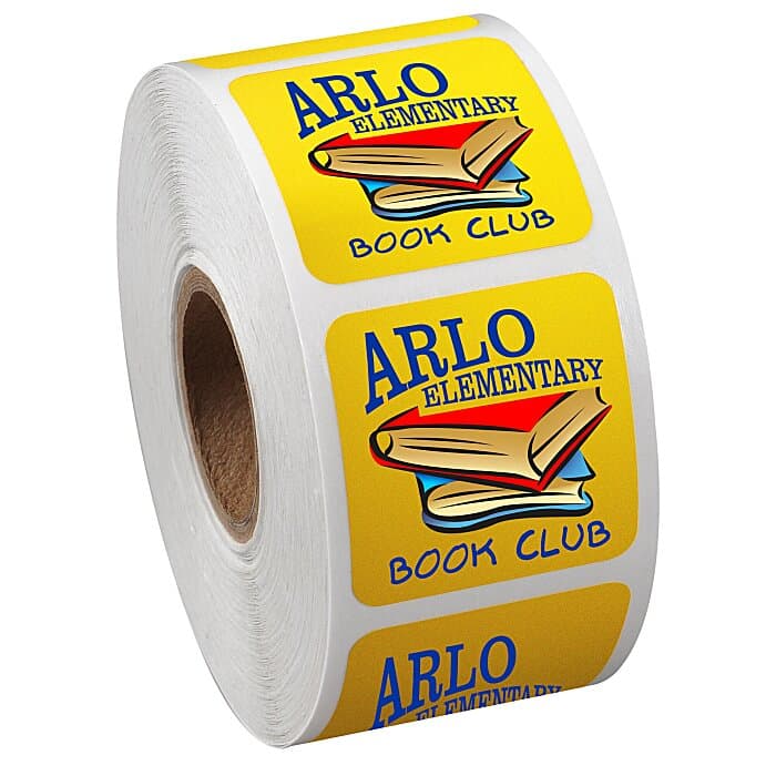 Full Color Sticker by the Roll - Square - 1 1/4 inches x 1 1/4 inches