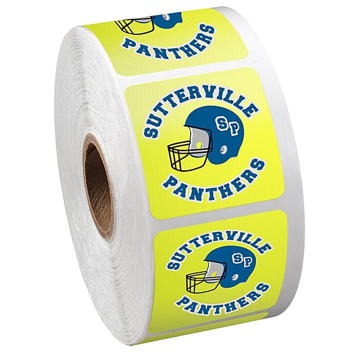 Full Color Sticker by the Roll - Square - 1 1/2 inches x 1 1/2 inches