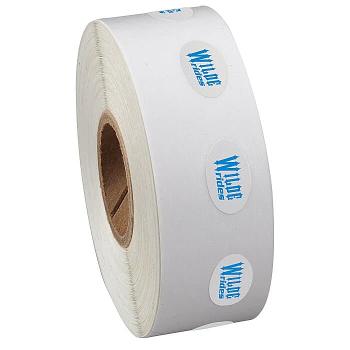 Sticker by the Roll - Oval - 3/8 inches x 5/8 inches