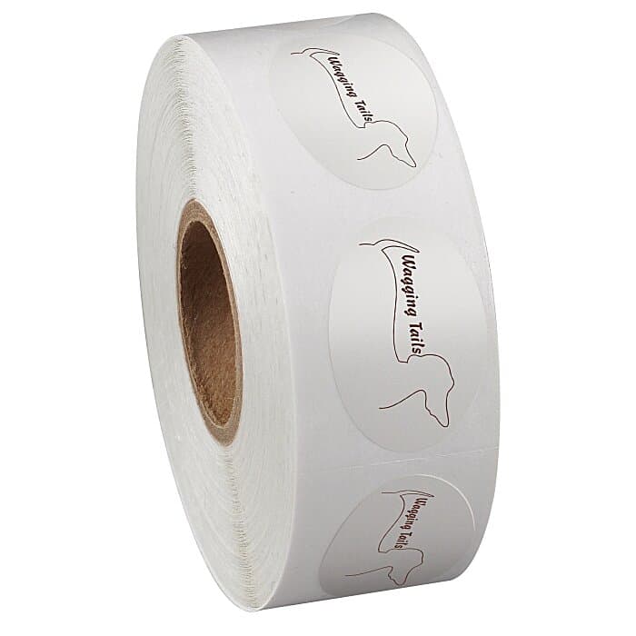 Sticker by the Roll - Oval - 3/4 inches x 1-1/8 inches