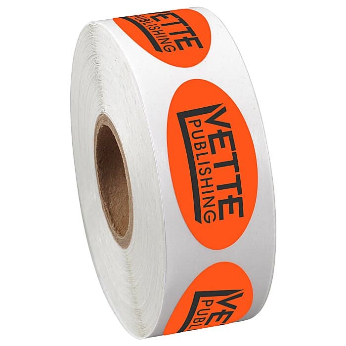 Sticker by the Roll - Oval - 3/4 inches x 1-1/2 inches