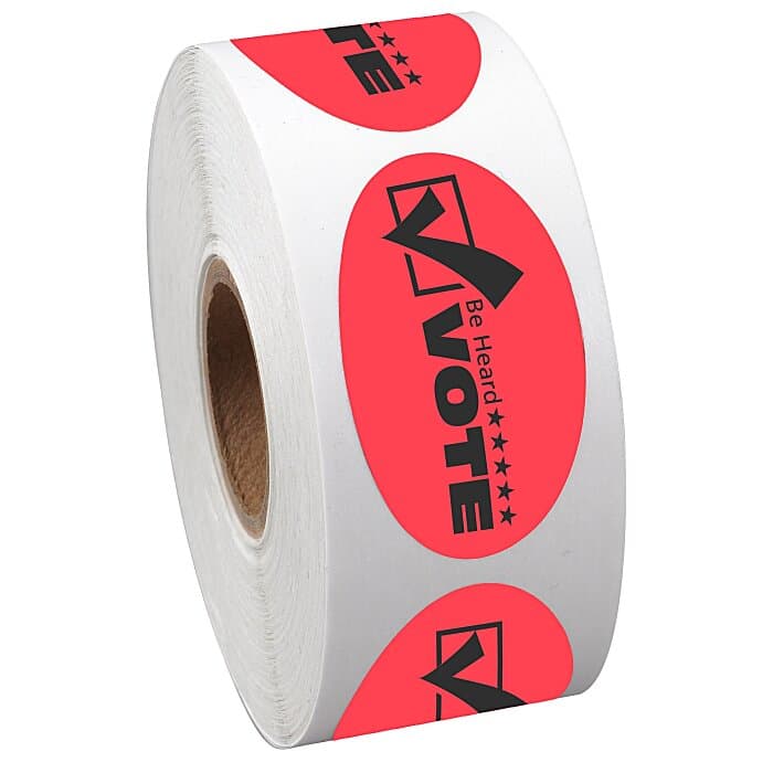 Sticker by the Roll - Oval - 1 inch x 1-3/4 inches