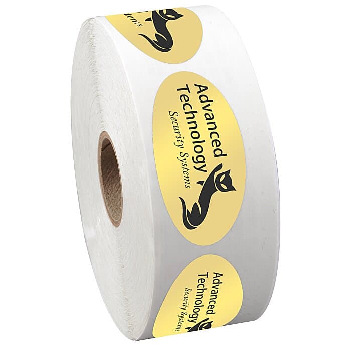 Sticker by the Roll - Oval - 1-1/16 inches x 2-1/8 inches