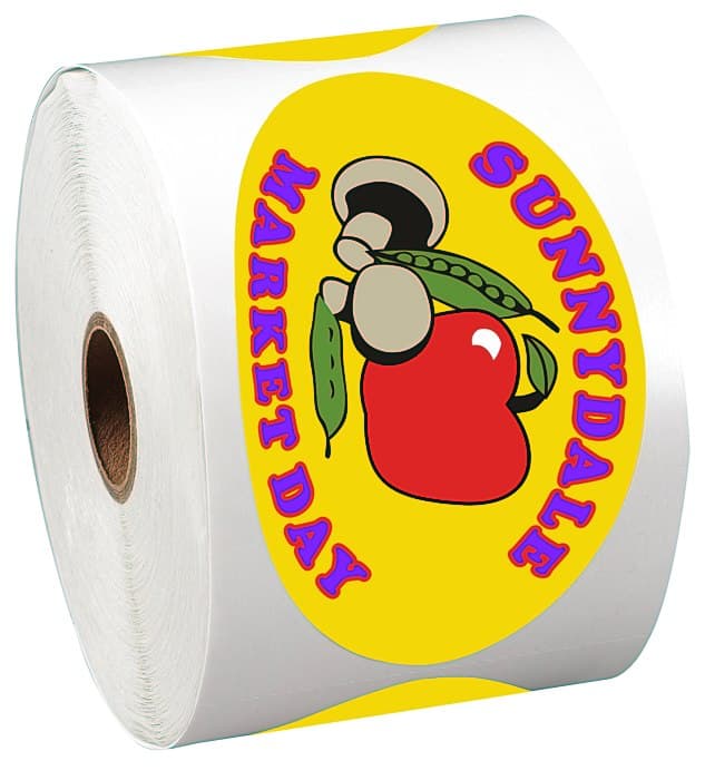 Full Color Sticker by the Roll - Oval - 2-1/2 inches x 4-1/4 inches