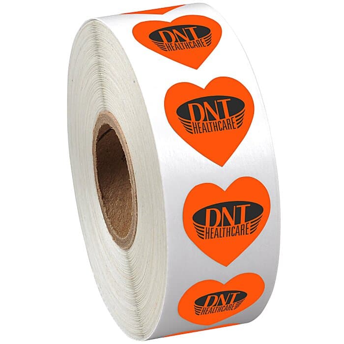 Sticker by the Roll - Heart - 3/4 inches x 3/4 inches