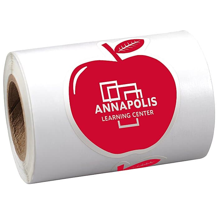 Sticker by the Roll - Apple - 1-5/8 inches x 2-1/16 inches