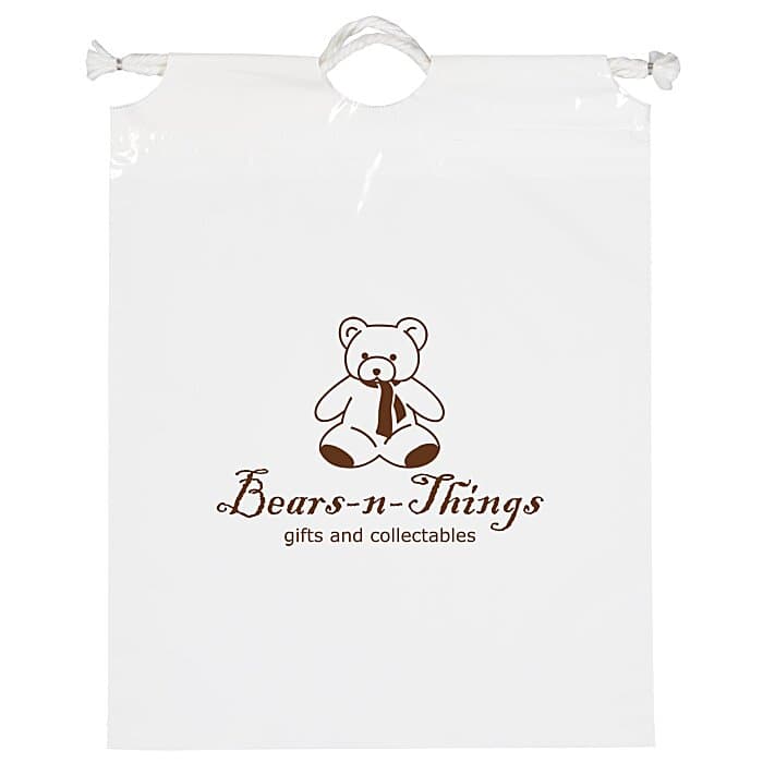 Poly Bag with Cotton Drawstring - 12 inches x 9-1/2 inches