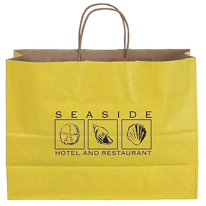 Tonal Striped Matte Paper Bag - 13 inches x 16 inches