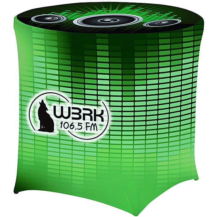 Hemmed UltraFit Table Cover - Round  - Cafe Height - Full Color