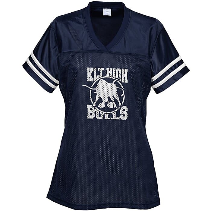 Poly Mesh Jersey V-Neck T-Shirt - Ladies'