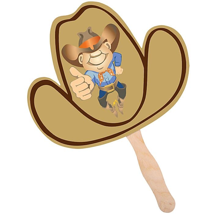 Hand Fan - Cowboy Hat - Full Color