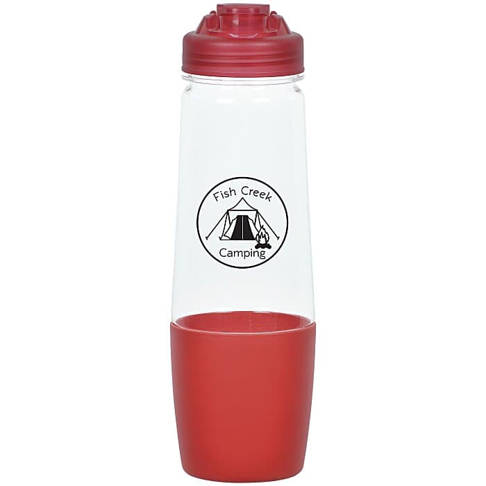 PolySure Sip and Pour Water Bottle with Flip Lid - 28 oz - Clear