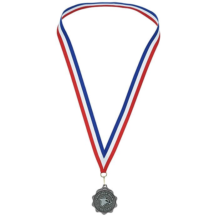 2-inch Econo Medal with Ribbon - Scallop Edge