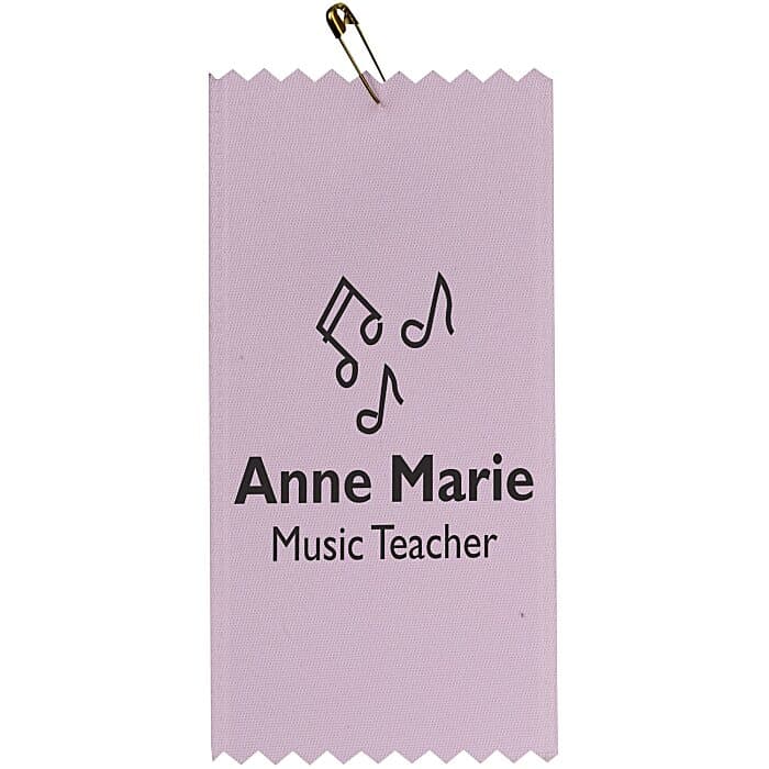 4 inches x 2 inches Pinked Ribbon - Pin Attachment