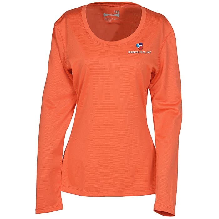 Popcorn Knit Performance Long Sleeve Tee - Ladies' - Embroidered