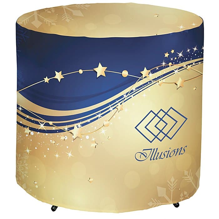 Serged Fitted Round Table Cover - 29 inches - Full Color