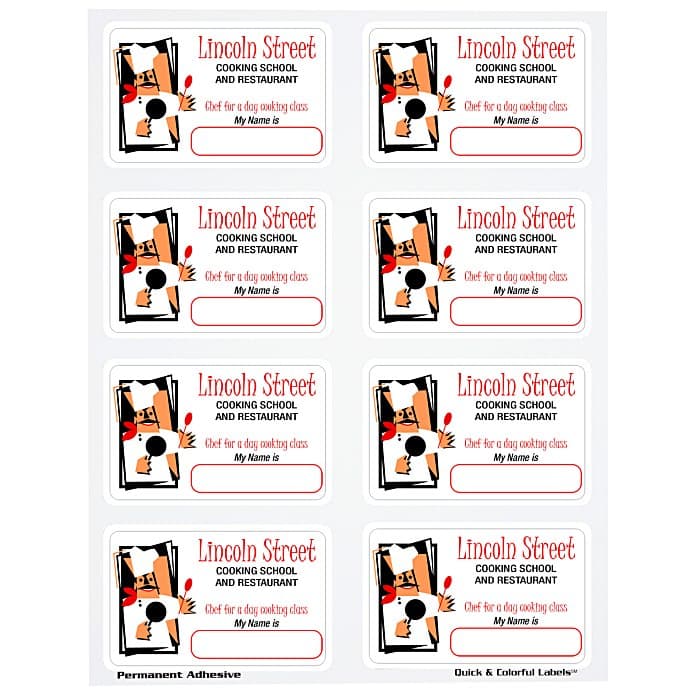 Quick & Colorful Sheeted Label - Rect 2-3/16 inches x 3-1/2 inches