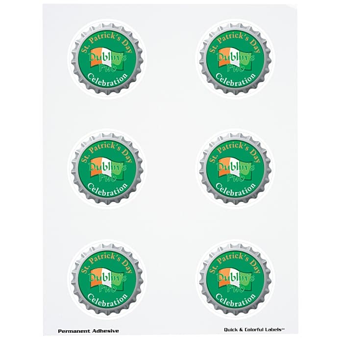 Quick & Colorful Sheeted Label - Circle 2-1/2 inches