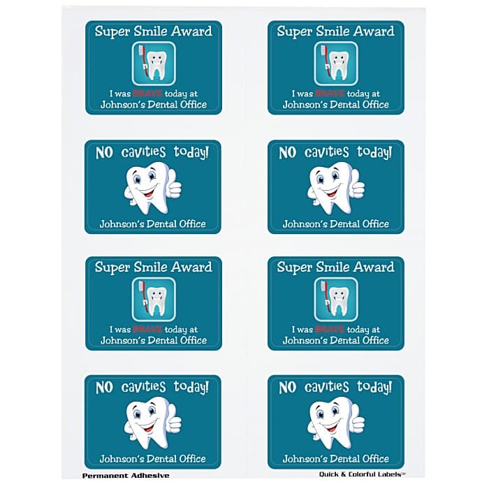Quick & Colorful Perforated Sheeted Label - Rect 2 inches x 3 inches