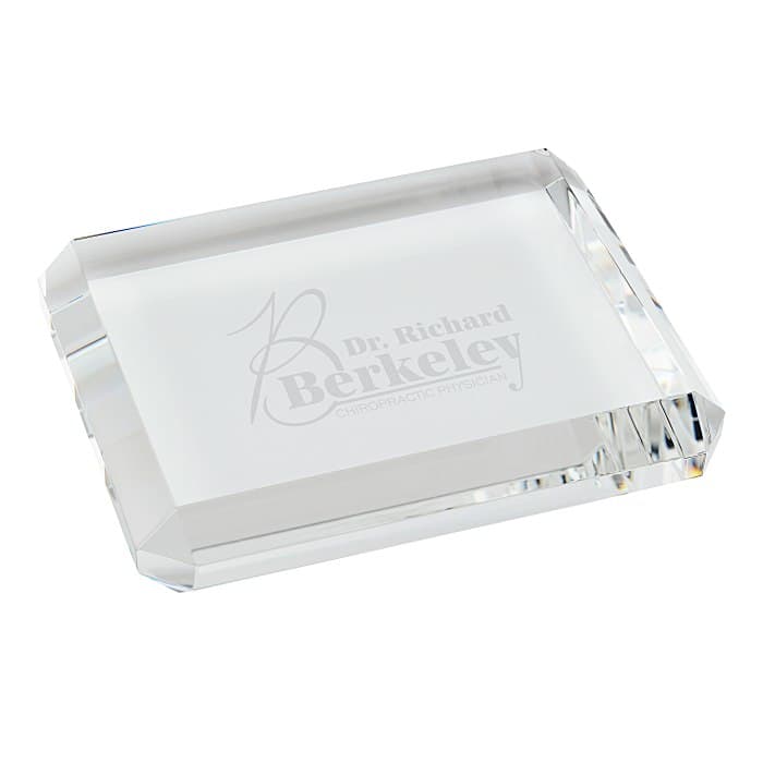 Beveled Crystal Paperweight - Rectangle