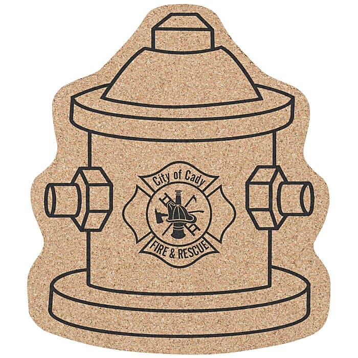 Large Cork Coaster - Fire Hydrant