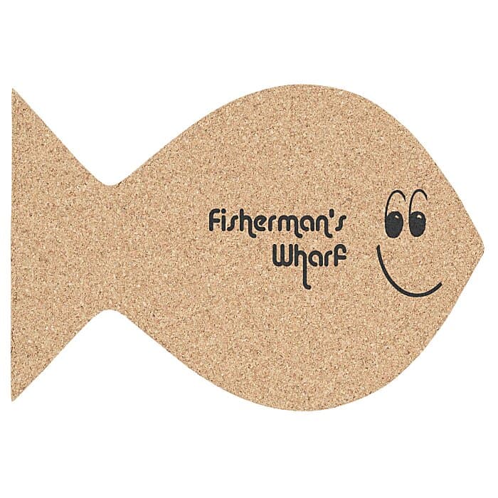 Large Cork Coaster - Fish