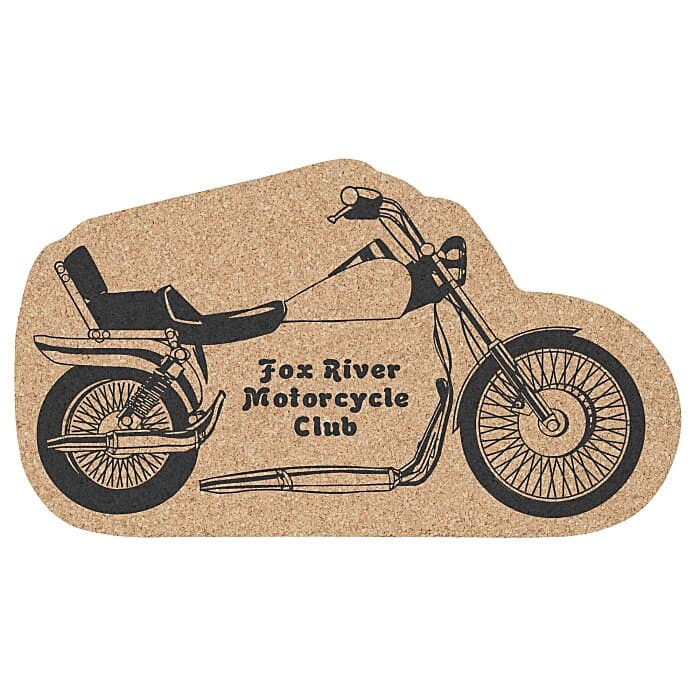 Large Cork Coaster - Motorcycle