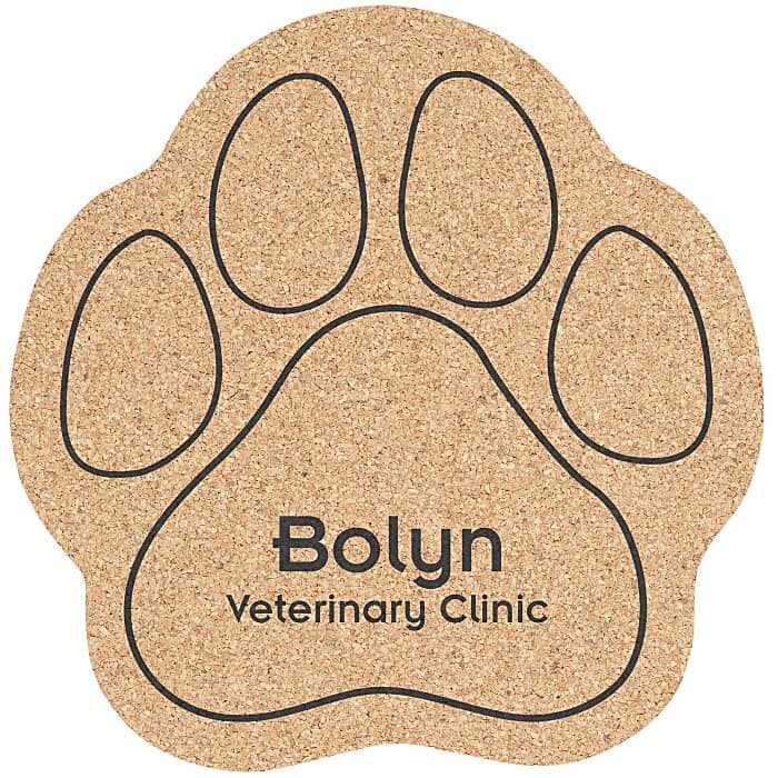 Large Cork Coaster - Paw